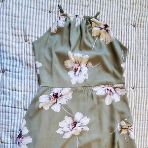 Green floral dress